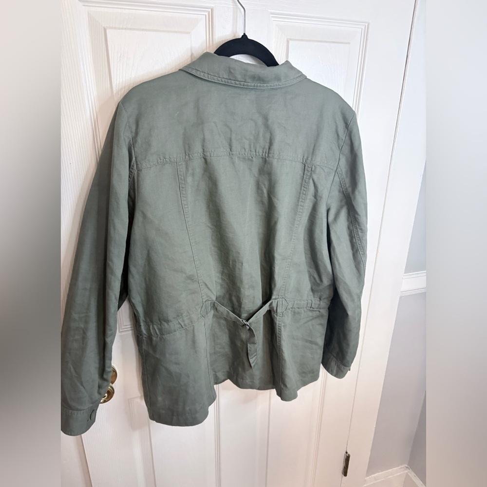 Talbots Cotton Casual Utility Jacket – Olive Green – Size XL | Versatile - Picture 8 of 10